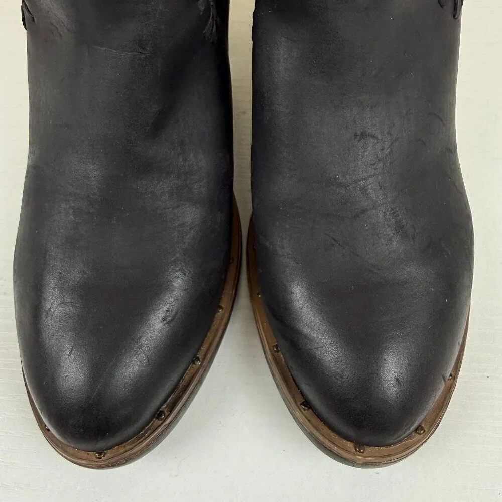 Vintage Havana Black Leather Ankle Boots
